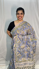 Vriksham Lavender Floral Kota Cotton Saree-VS4457